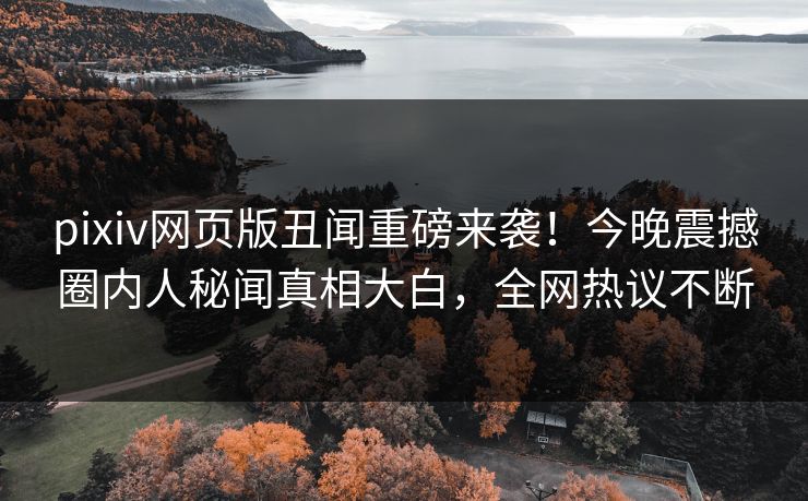 pixiv网页版丑闻重磅来袭！今晚震撼圈内人秘闻真相大白，全网热议不断