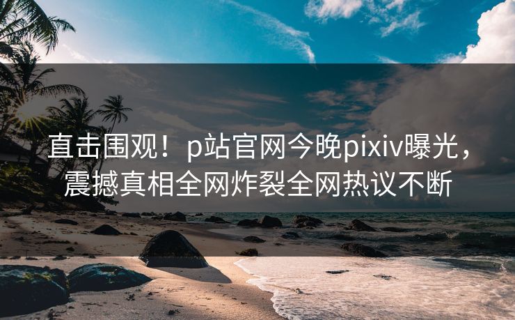 直击围观！p站官网今晚pixiv曝光，震撼真相全网炸裂全网热议不断